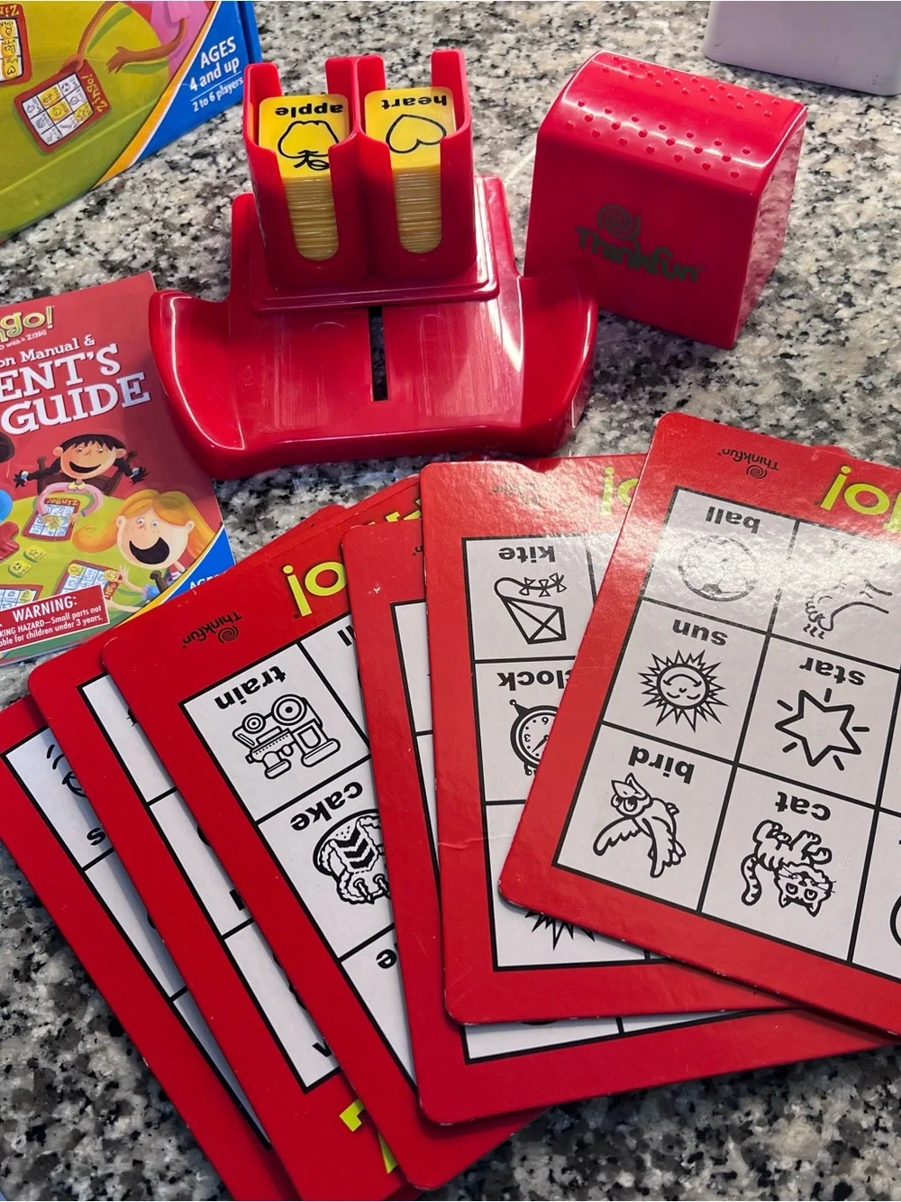 ThinkFun Zingo! Bingo Board Game Red Classic Kids Matching Game Complete